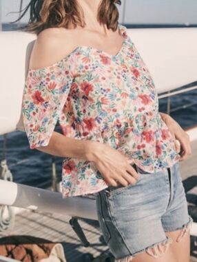 Sezane Andy Silk Vlend Floral Tank 38 NWOT